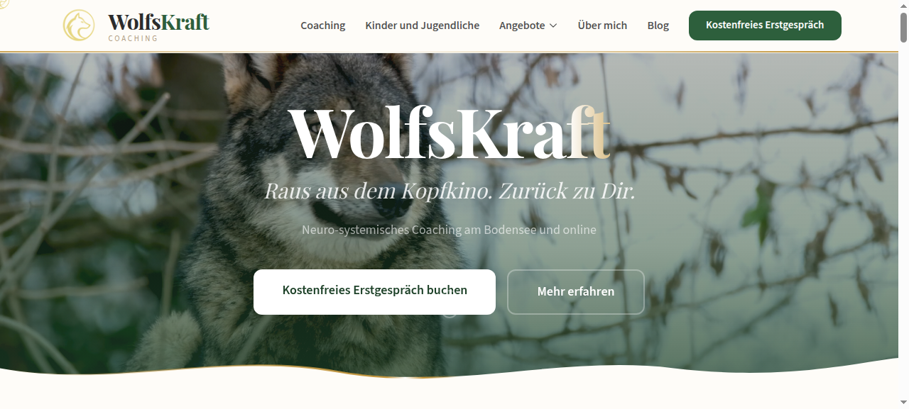 WolfsKraft Coaching — Live-Referenz auf wolfskraft-coaching.de